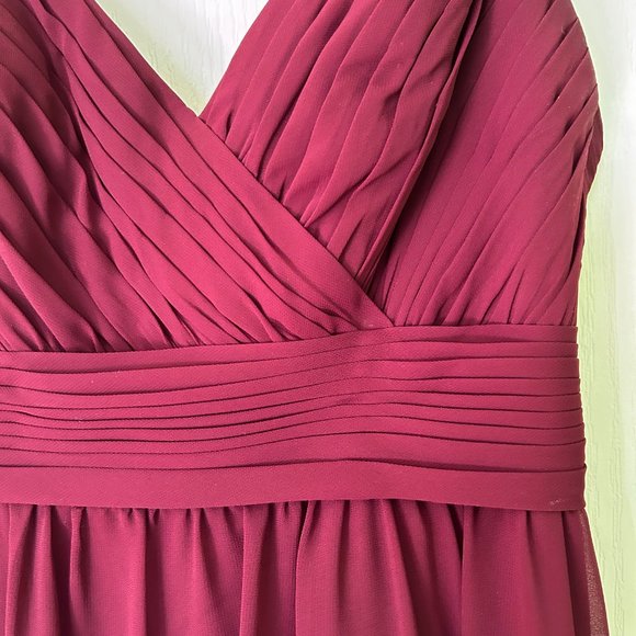 Women's Red Wine Color Bridesmaid Dress - Picture 4 of 5